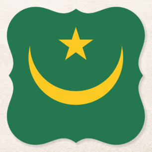 Mauritania Flag Paper Coaster