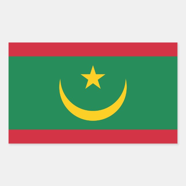 Mauritania Flag Rectangular Sticker (Front)