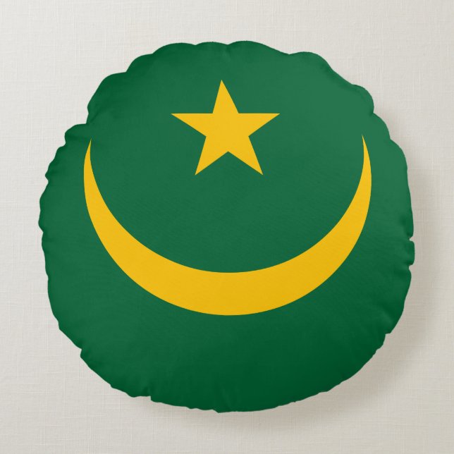 Mauritania Flag Round Cushion (Front)
