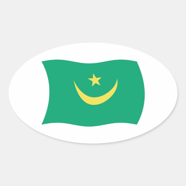 Mauritania Flag Sticker (Front)