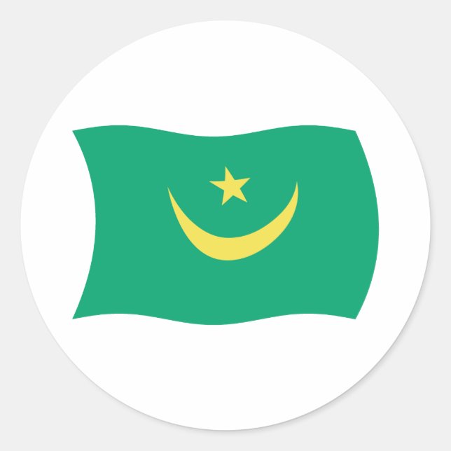 Mauritania Flag Sticker (Front)