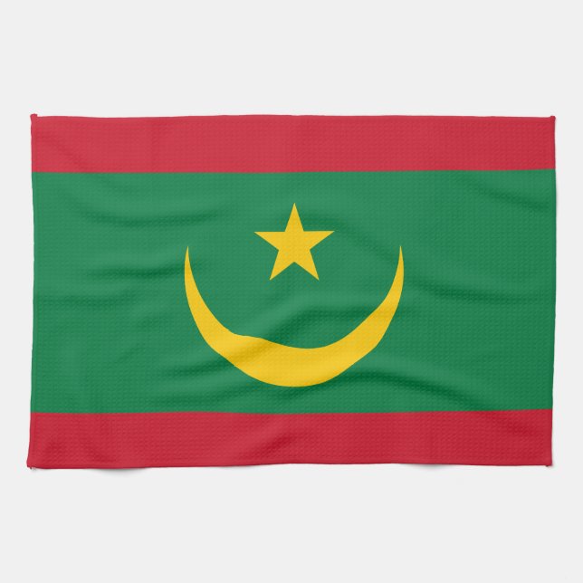 Mauritania Flag Tea Towel (Horizontal)
