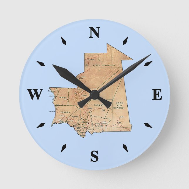 Mauritania Map Clock (Front)