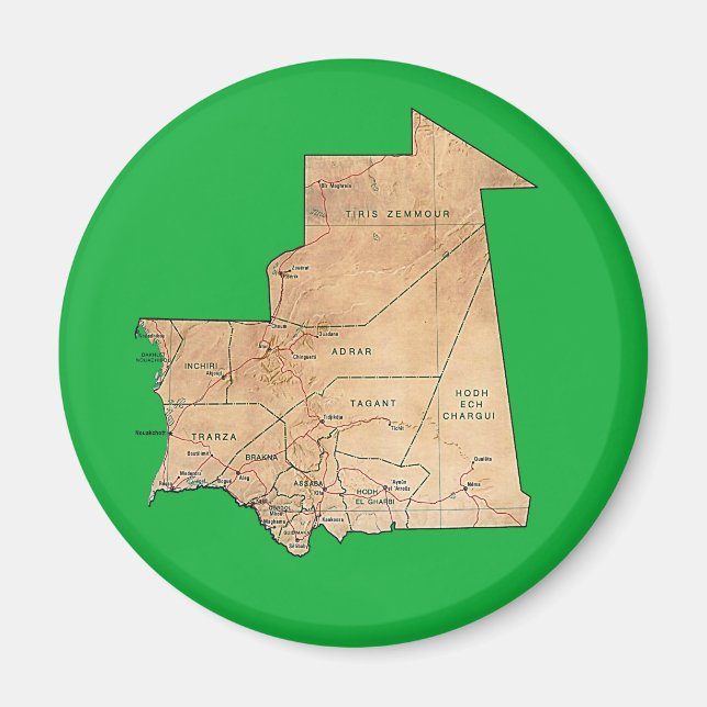 Mauritania Map Magnet (Front)