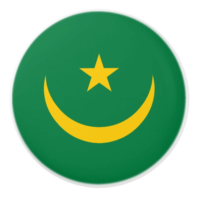 Mauritania Old Flag Ceramic Knob (Front)