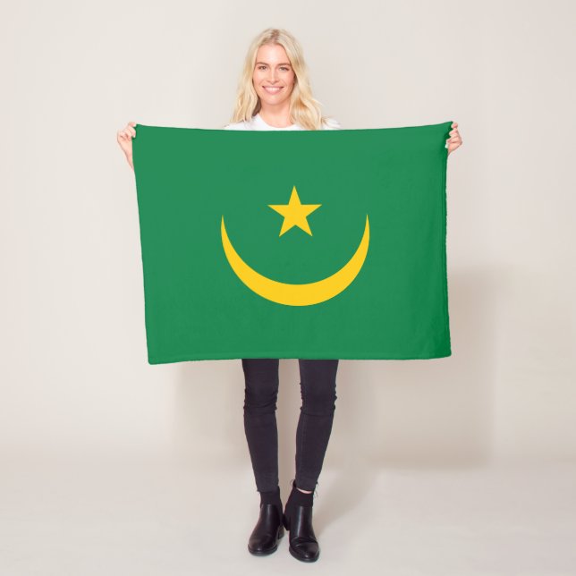 Mauritania Old Flag Fleece Blanket (In Situ)