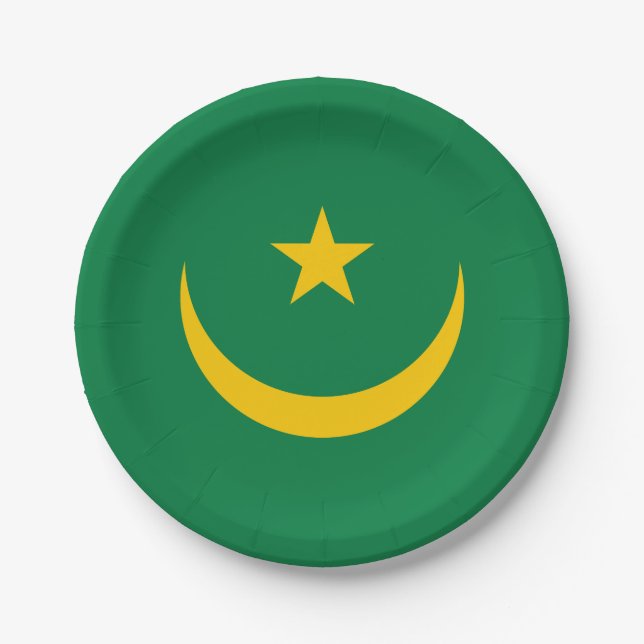 Mauritania Old Flag Paper Plate (Front)