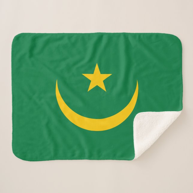 Mauritania Old Flag Sherpa Blanket (Front (Horizontal))