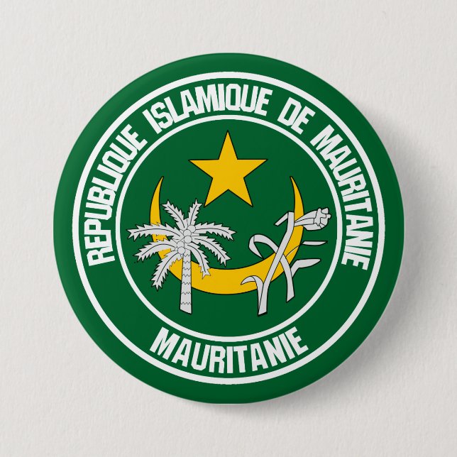 Mauritania Round Emblem 7.5 Cm Round Badge (Front)