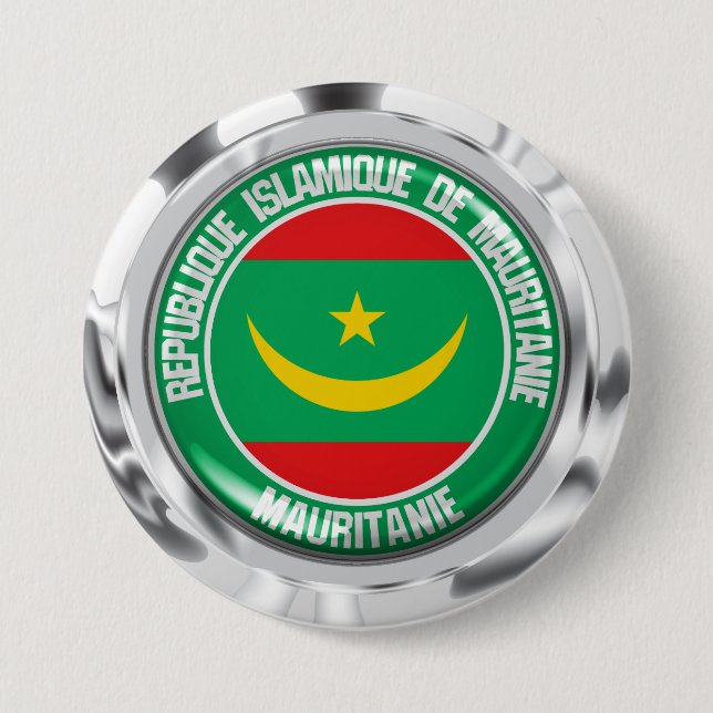 Mauritania Round Emblem 7.5 Cm Round Badge (Front)