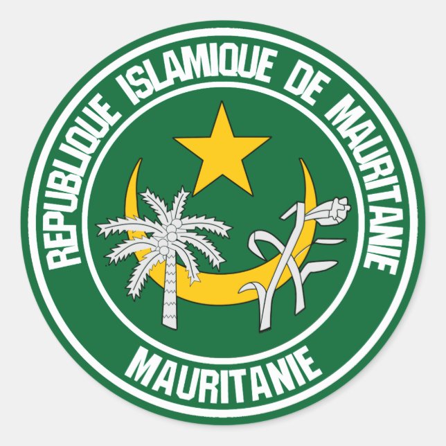 Mauritania Round Emblem Classic Round Sticker (Front)