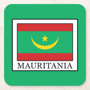Mauritania Square Paper Coaster