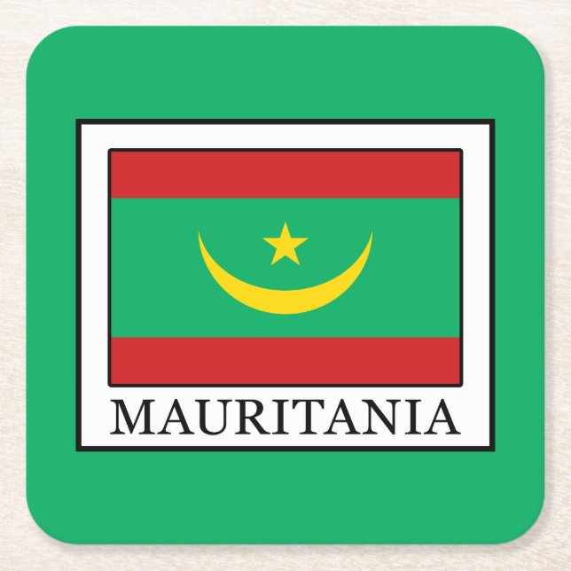 Mauritania Square Paper Coaster (Front)