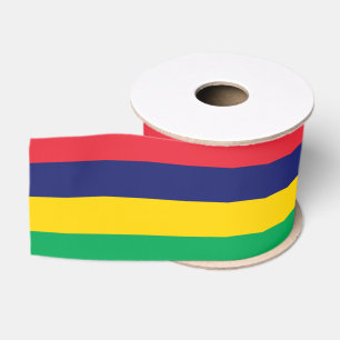Mauritian Flag & Mauritius travel, holiday/sports Grosgrain Ribbon