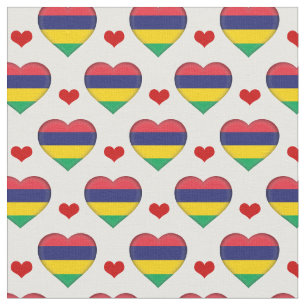 Mauritian Flag Red Heart fashion Fabric/Mauritius Fabric