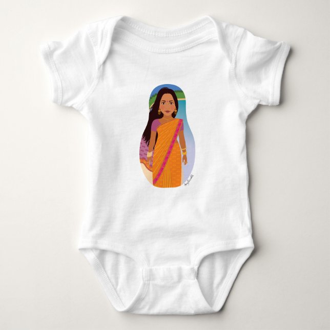 Mauritian, Indian Matryoshka Baby Bodysuit (Front)