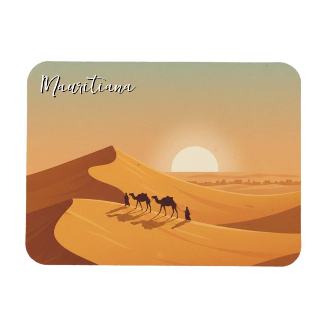 Mauritiana Desert Dunes Camel Magnet (Horizontal)