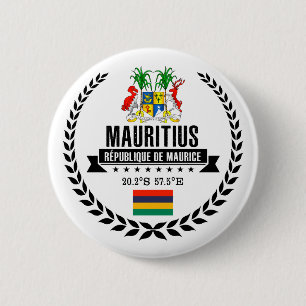 Mauritius 6 Cm Round Badge