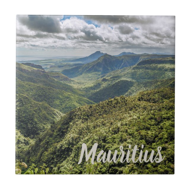 Mauritius Black River Gorges Viewpoint gift Ceramic Tile (Front)