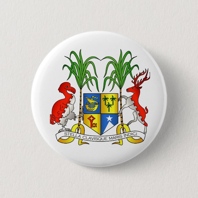 Mauritius Coat of Arms 6 Cm Round Badge (Front)