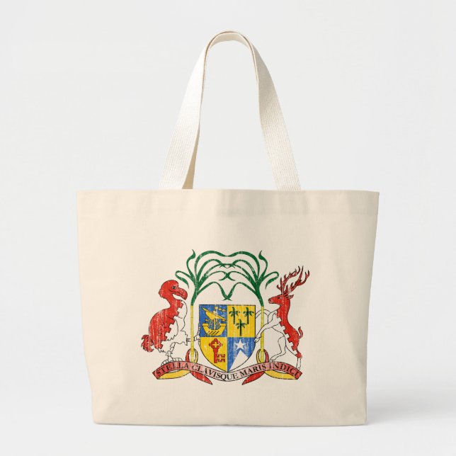 Mauritius Coat Of Arms Large Tote Bag (Front)