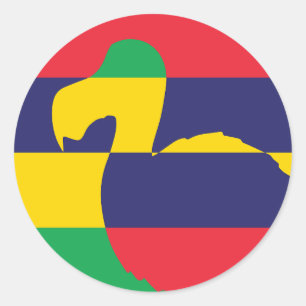Mauritius Dodo Mauritian National Animal Flag Classic Round Sticker