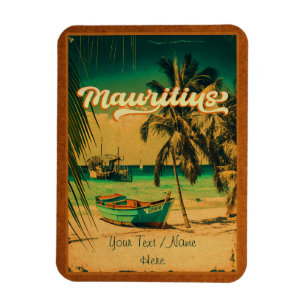 Mauritius East Africa Vintage Palm Trees Souvenirs Magnet