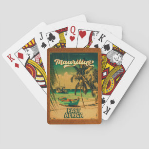 Mauritius East Africa Vintage Palm Trees Souvenirs Playing Cards