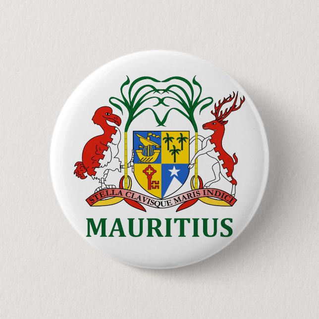 mauritius - emblem/flag/coat of arms/symbol 6 cm round badge (Front)