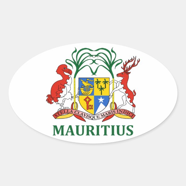 mauritius - emblem/flag/coat of arms/symbol oval sticker (Front)