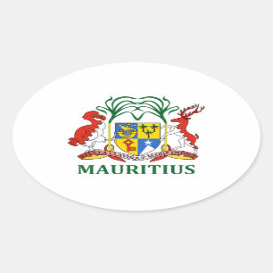 mauritius - emblem/flag/coat of arms/symbol oval sticker