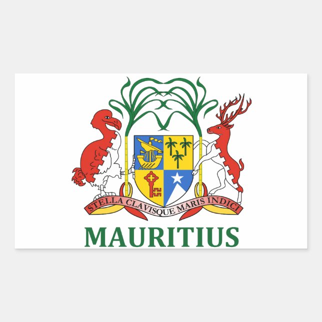 mauritius - emblem/flag/coat of arms/symbol rectangular sticker (Front)