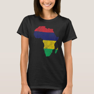 Mauritius Flag Africa Continent Silhouette Gift Ma T-Shirt