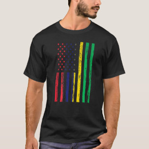 Mauritius Flag America Us It Is In My Dna Mauriti T-Shirt