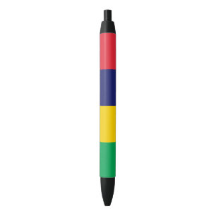 Mauritius Flag Black Ink Pen