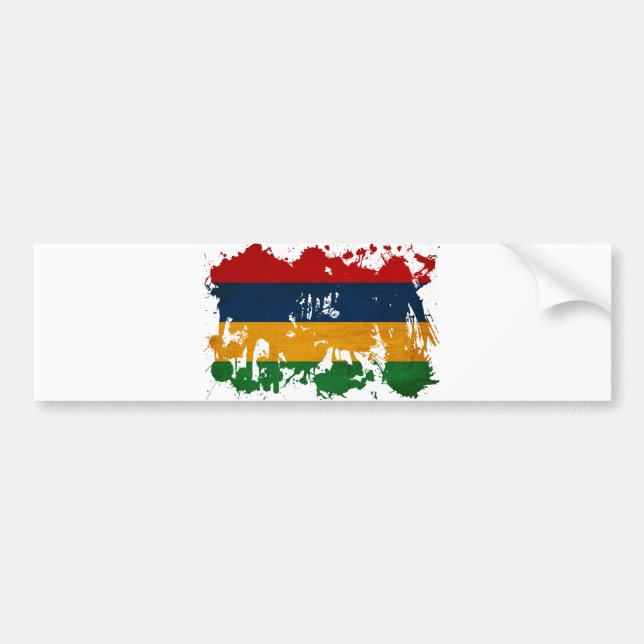 Mauritius Flag Bumper Sticker (Front)