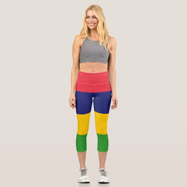 Mauritius flag capri leggings (Front)