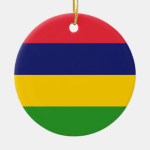 Mauritius flag ceramic ornament