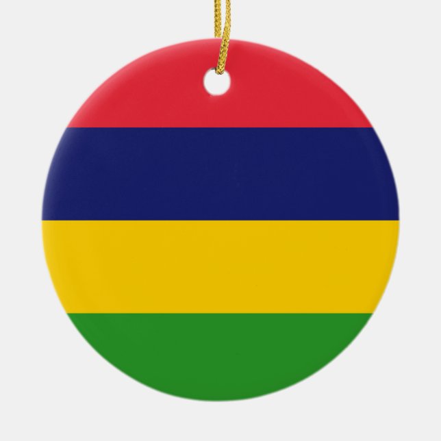 Mauritius flag ceramic ornament (Front)