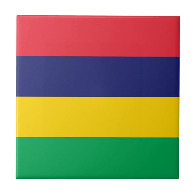 Mauritius Flag Ceramic Tile (Front)