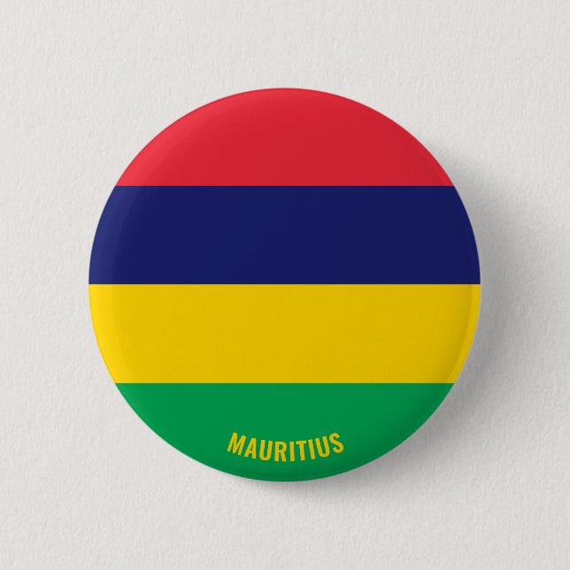 Mauritius Flag Charming Patriotic 6 Cm Round Badge (Front)
