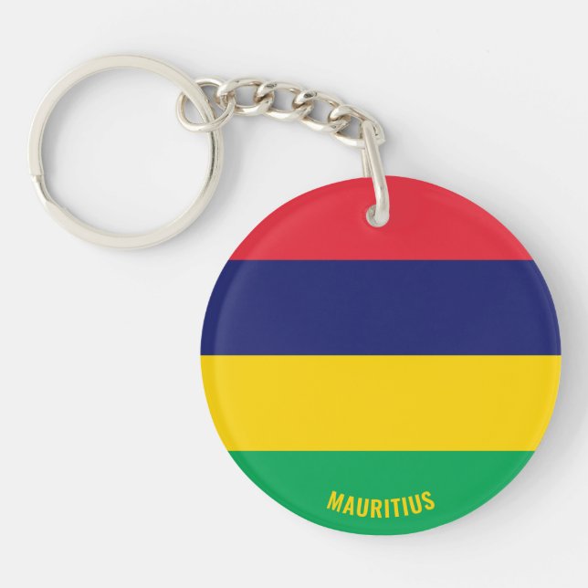 Mauritius Flag Charming Patriotic Key Ring (Front)