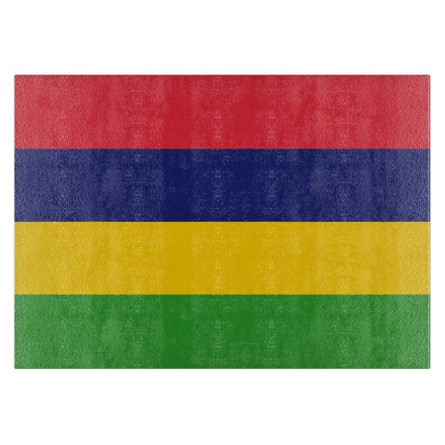 Mauritius flag cutting board (Front)