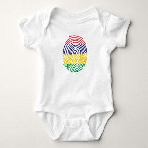 Mauritius Flag Fingerprint Baby Bodysuit