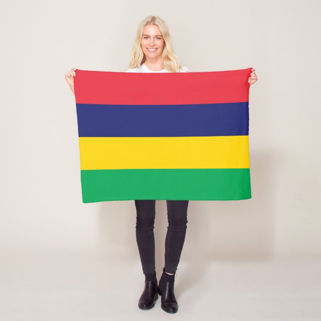 Mauritius Flag Fleece Blanket (In Situ)