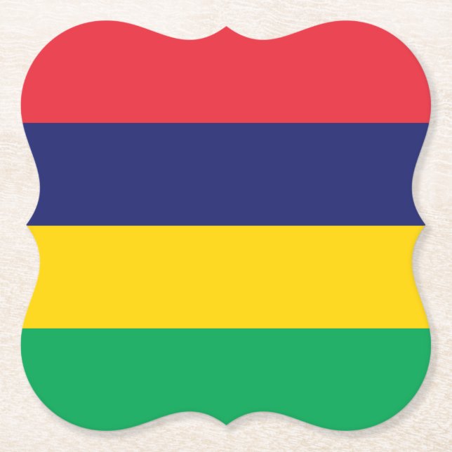 Mauritius Flag Paper Coaster (Front)