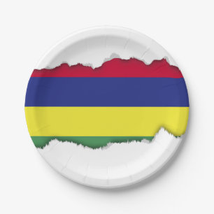 Mauritius Flag Paper Plate