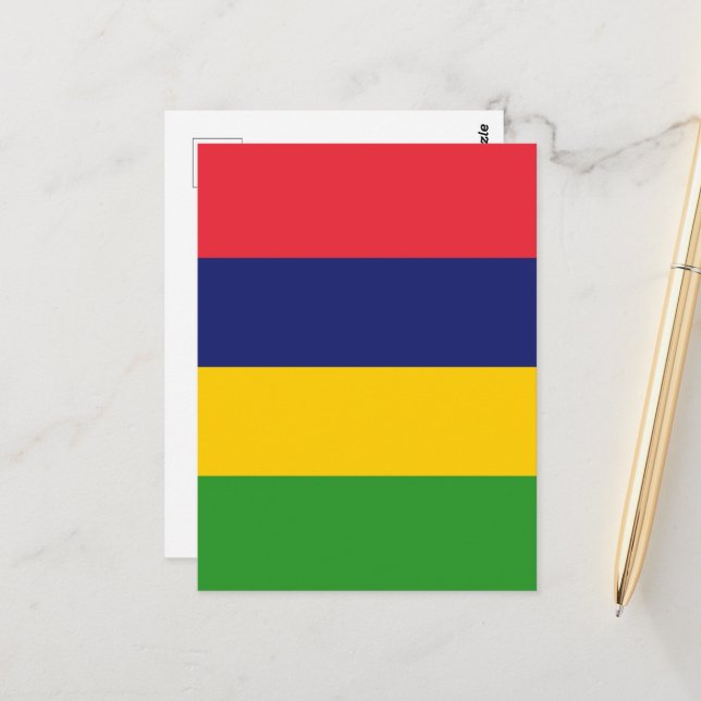 Mauritius flag postcard (Front/Back In Situ)