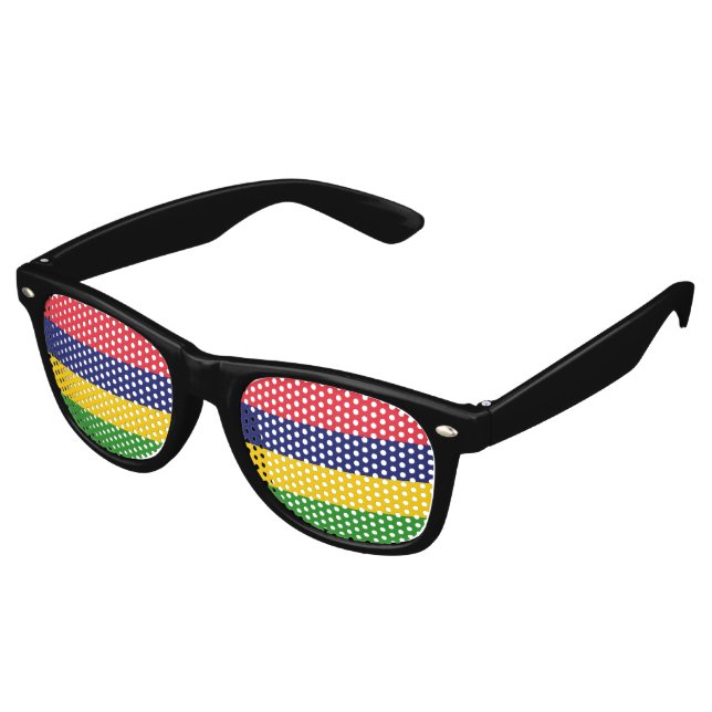 Mauritius flag retro sunglasses (Angled)