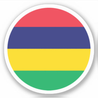 Mauritius Flag Round Sticker